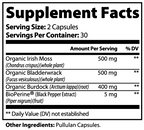 NeuroSelf Sea Moss superfood in clear jar, showcasing vibrant green dried sea moss for health and wellness.