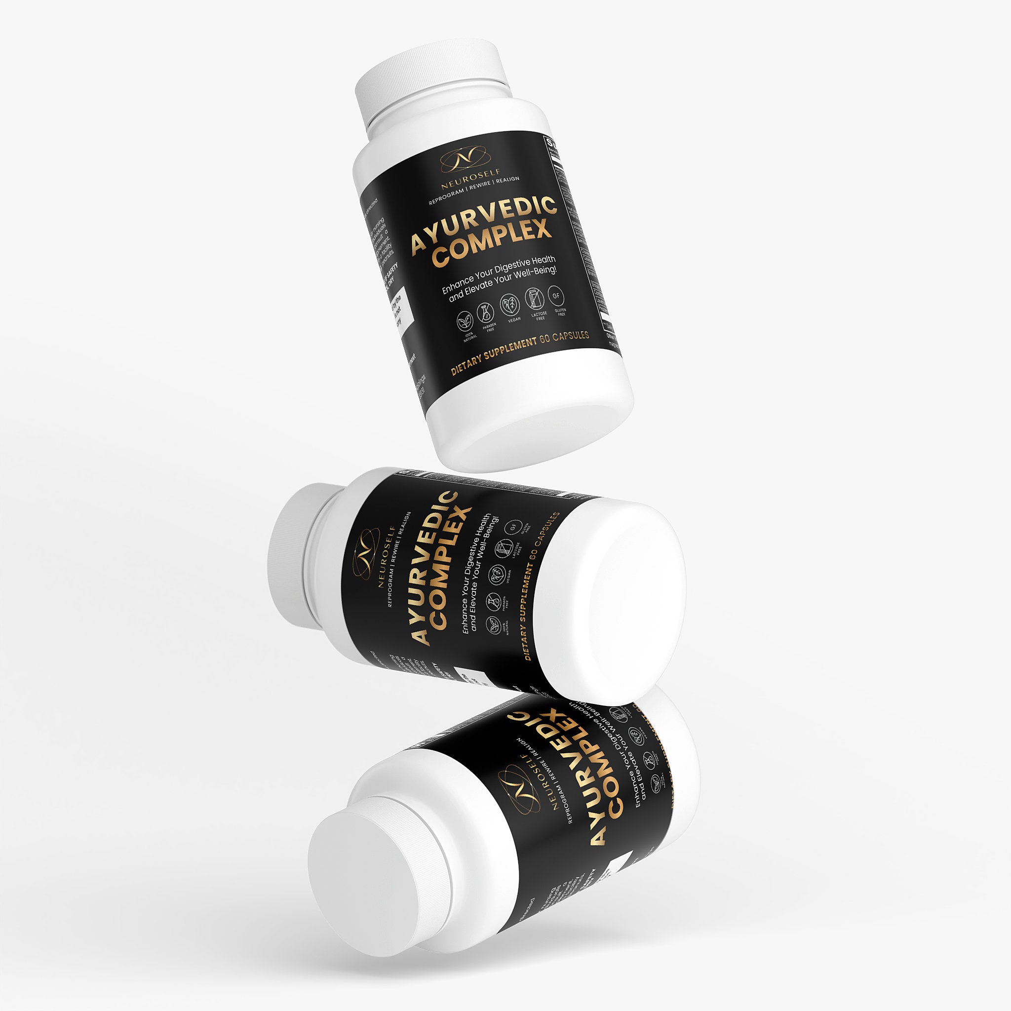 Ayurvedic Complex is a carefully crafted blend of time-honored herbs inspired by the principles of Ayurveda. Featuring Ashwagandha, Turmeric, and Holy Basil, this supplement supports overall well-being by helping the body maintain balance and resilience. These ingredients work together to promote a sense of harmony, making it an excellent addition to your daily wellness routine.

This unique formula combines digestive-supporting herbs like Triphala and Trikatu with adaptogenic botanicals such as Brahmi and 