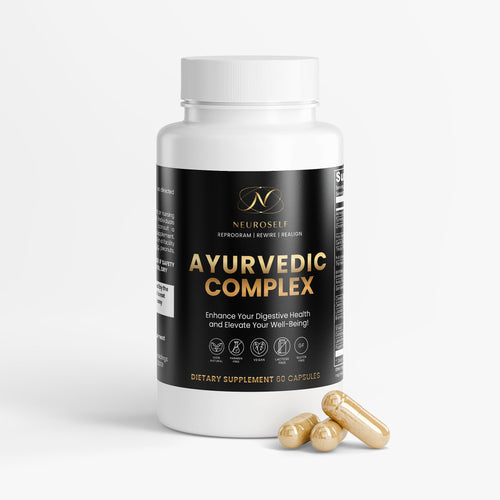 Ayurvedic Complex is a carefully crafted blend of time-honored herbs inspired by the principles of Ayurveda. Featuring Ashwagandha, Turmeric, and Holy Basil, this supplement supports overall well-being by helping the body maintain balance and resilience. These ingredients work together to promote a sense of harmony, making it an excellent addition to your daily wellness routine.

This unique formula combines digestive-supporting herbs like Triphala and Trikatu with adaptogenic botanicals such as Brahmi and 
