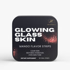 NeuroSelf Glowing Glass Skin Strips for skin, hair, and nail health, featuring clear, glowing strips on a neutral background.