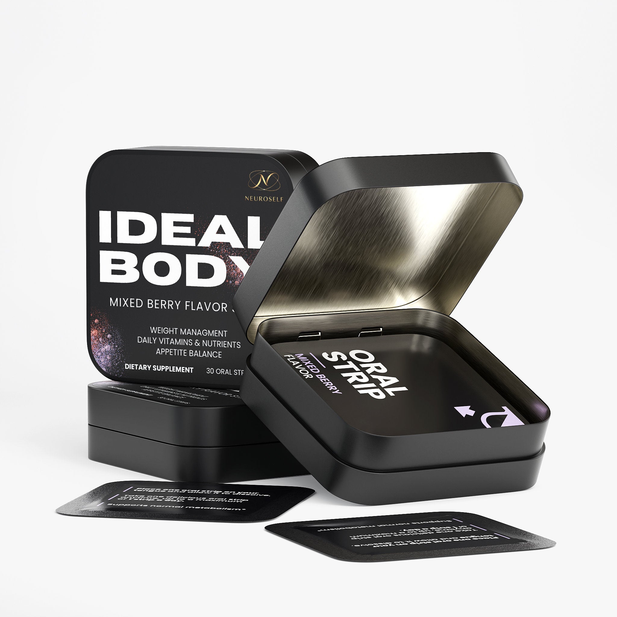NeuroSelf Ideal Body Strips for weight management, showing the product packaging with label details on a plain background.