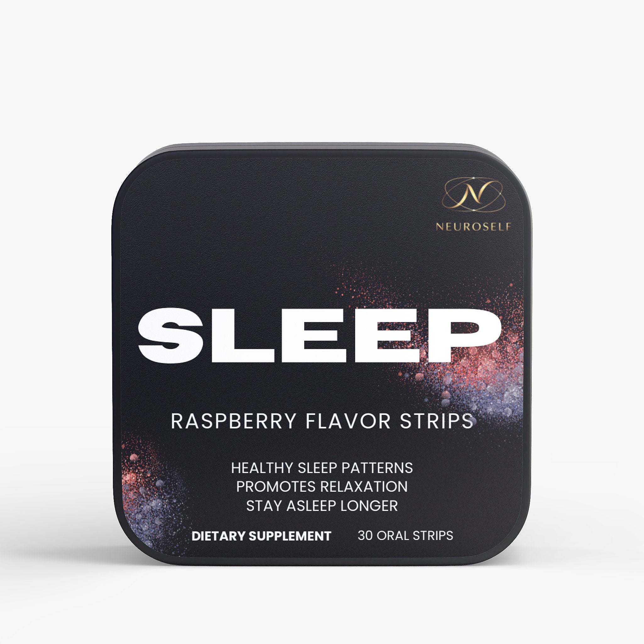 NeuroSelf Sleep Strips for relaxation, shown in packaging with the strips and label, designed to promote restful sleep and relaxation.
