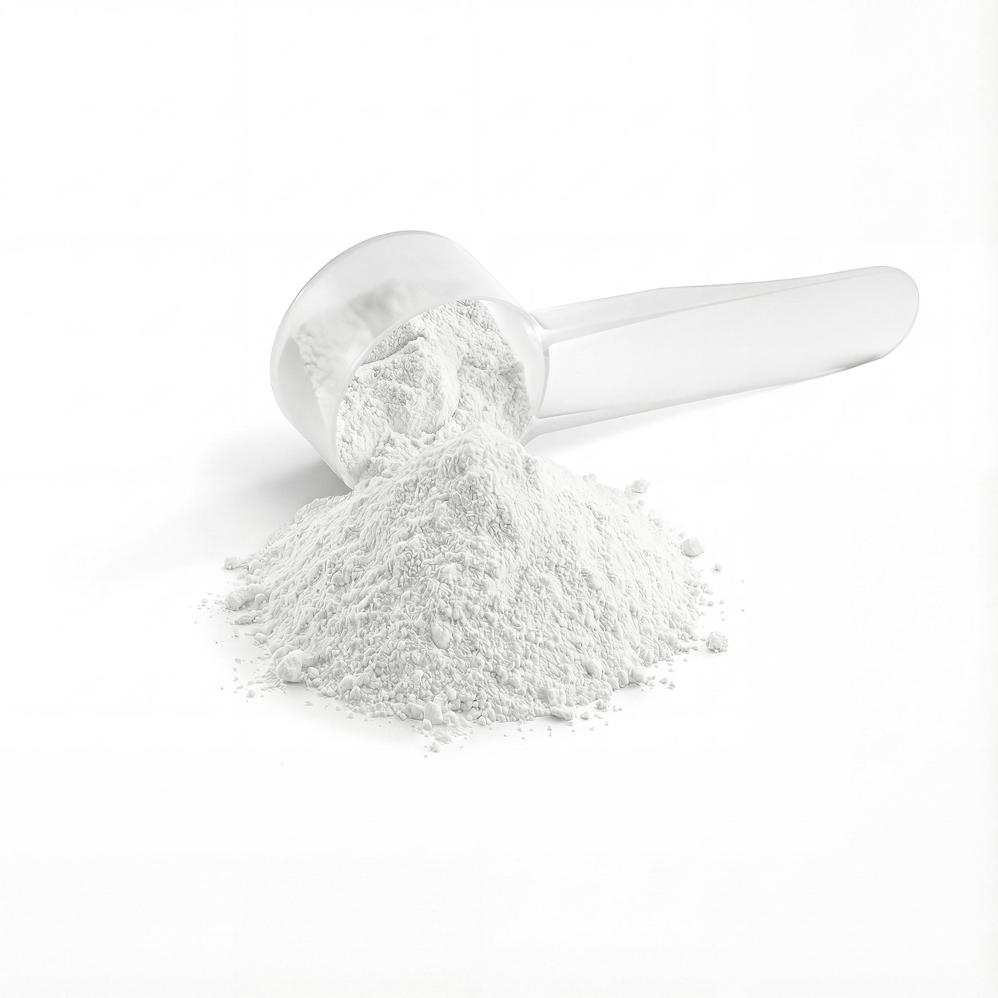 NeuroSelf Creatine Hydration Powder for muscle building, shown in a clear container with label and scoop, on a white background.
