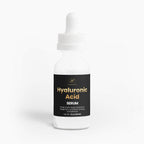 NeuroSelf Hyaluronic Acid Serum for facial skin care, featuring clear glass bottle with dropper and serum inside.