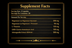 NeuroSelf Night supplement facts label in gold and black, displaying ingredient details and nutritional information.
