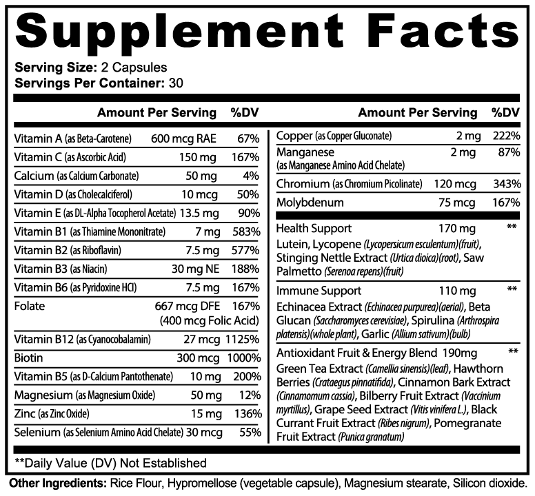 NeuroSelf Superior Multivitamin Complex bottle with colorful tablets, vitamins and minerals supplement for overall health.